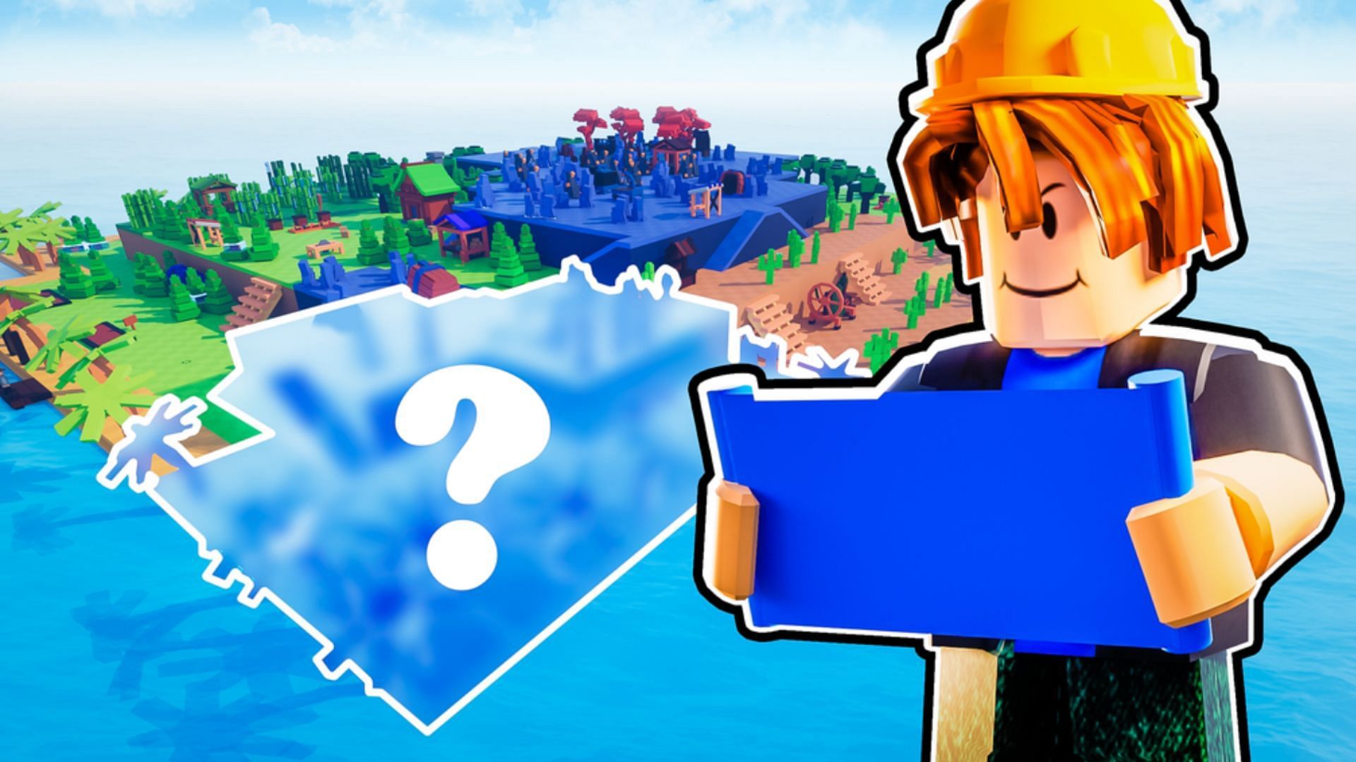 Collect resources to build and expand your island (Image via Roblox)